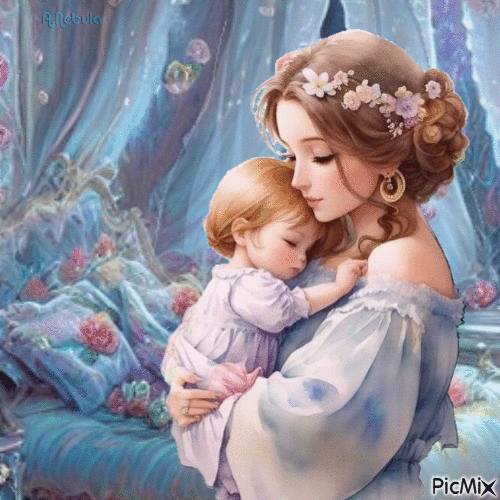 Mother and her child-contest - Free animated GIF