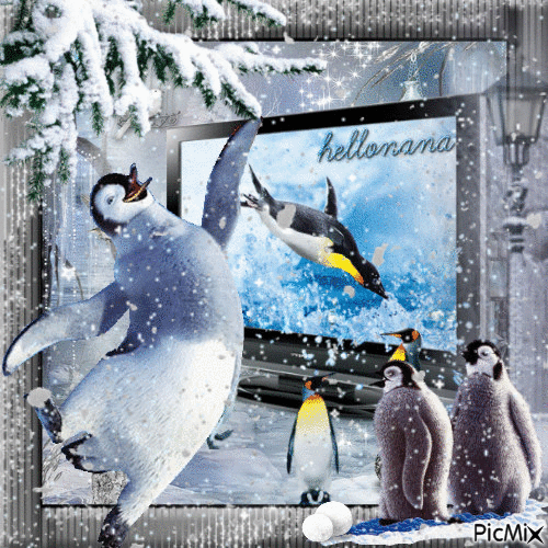 La dance des pingouins! - GIF animado grátis