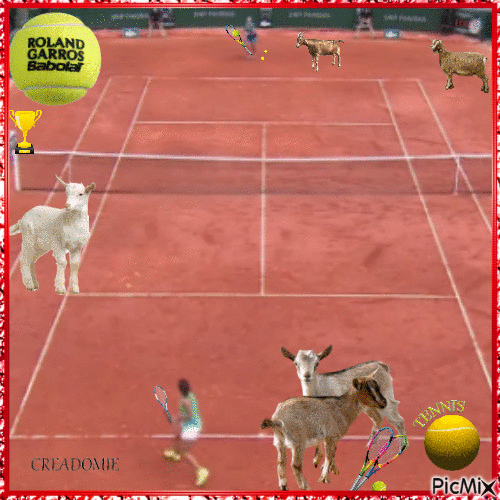 Les chèvres à Roland Garros - GIF animado grátis