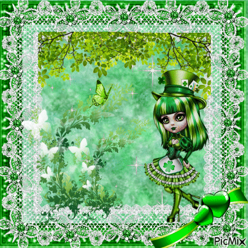 green girl - Ilmainen animoitu GIF
