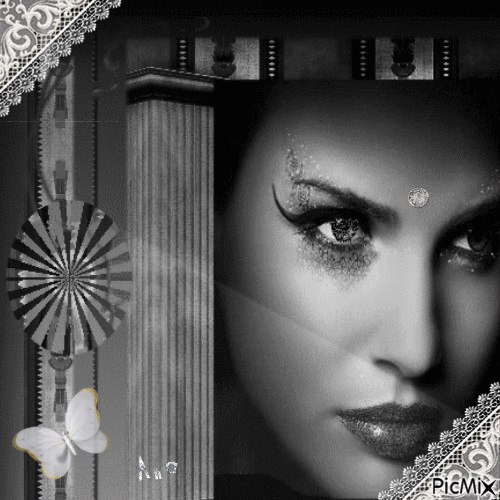 Lady Black and White - Δωρεάν κινούμενο GIF