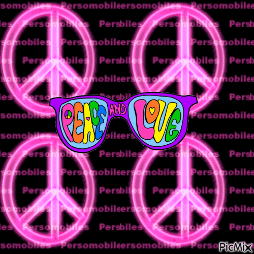 Love and Peace - GIF animado grátis