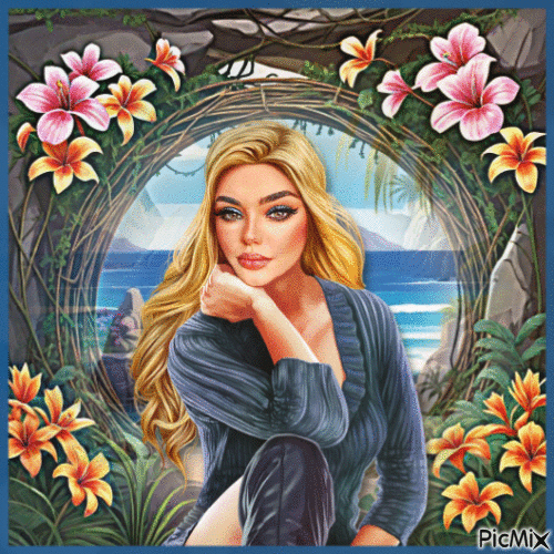 Theme Floral Beach Portrait - Bezmaksas animēts GIF