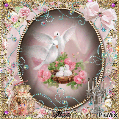 Doves in Pink Joyful226 - Free animated GIF