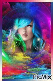 Portrait In Multi-color! - Ingyenes animált GIF