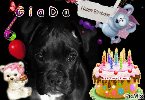 happy birthday giada - Animovaný GIF zadarmo