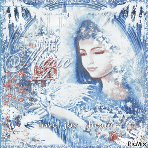 Winter fantasy blue white