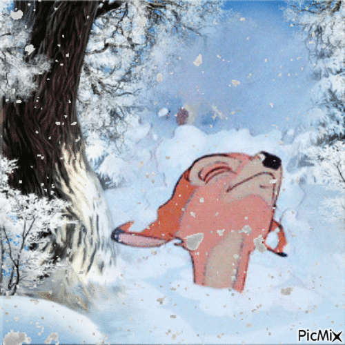 Bambi in Winter - Gratis animeret GIF