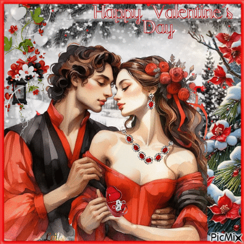 Happy Valentines Day. Couple. Love 7 - Δωρεάν κινούμενο GIF