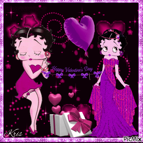 Betty Boop - Saint Valentin - Бесплатный анимированный гифка
