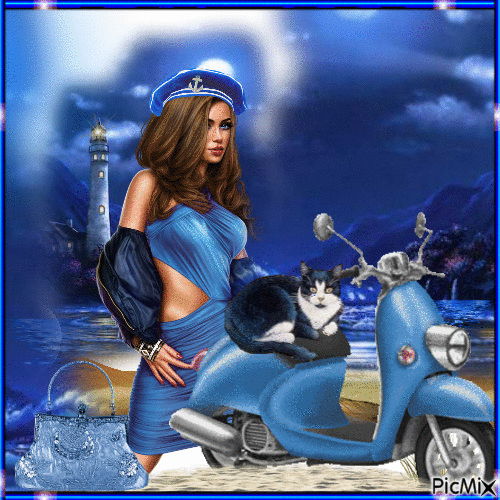 lady blue - Бесплатни анимирани ГИФ