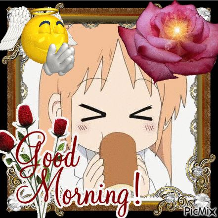 Hakase Nichijou Good Morning Greeting Cards - Free animated GIF