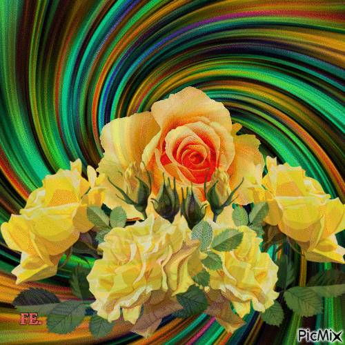 Sárga rózsa. - Free animated GIF