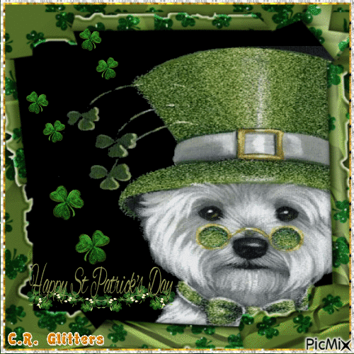 St. Patty's Day Pup - Free animated GIF