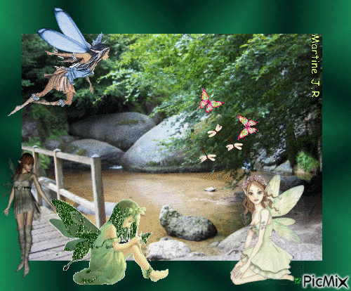 le peuple des fées en forêt d'Huelgoat, centre Finistère - Бесплатни анимирани ГИФ