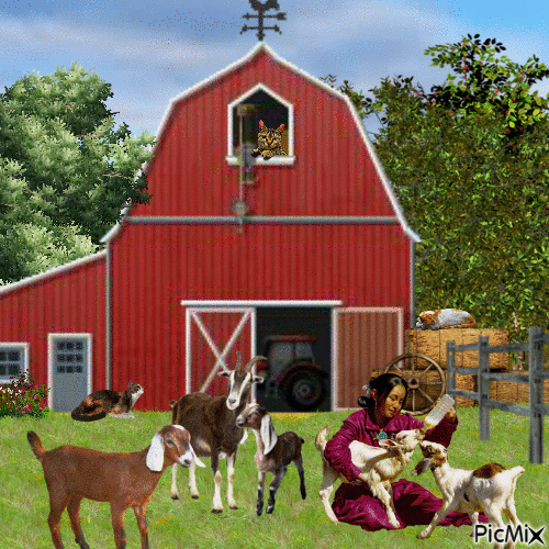 Farming Goats - GIF animé gratuit