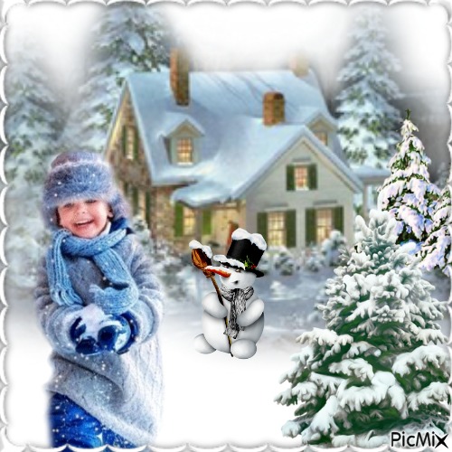 Bambino in inverno - gratis png
