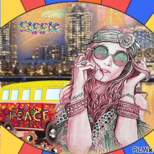 Les jours hippie - Peace. - GIF animado grátis