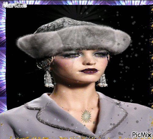 Portrait Woman Colors Hat Deco Glitter Fashion Glamour - Free animated GIF