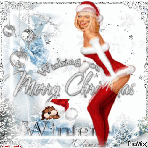 Woman and Christmas - Δωρεάν κινούμενο GIF