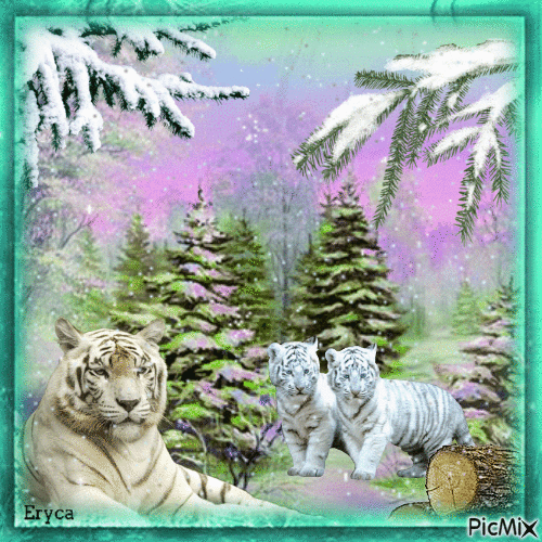 Tigres en hiver - Бесплатни анимирани ГИФ