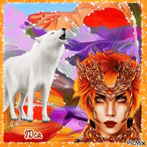 Belle et le loup - Free animated GIF