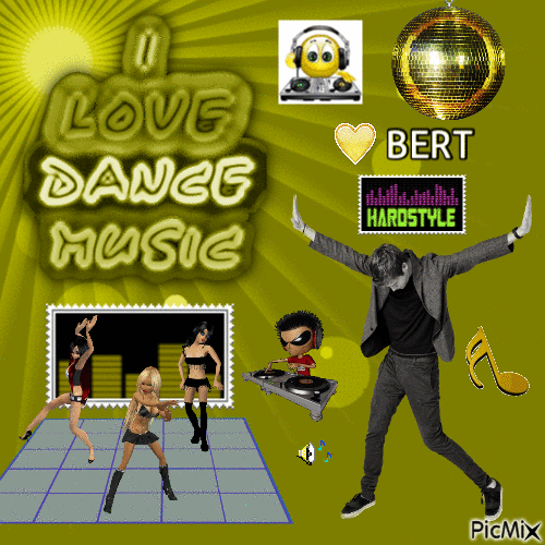 I LOVE DANCE MUSIC BERT - Zdarma animovaný GIF