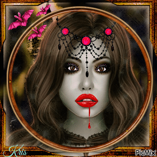 Portrait d'une femme gothique - Gratis animerad GIF