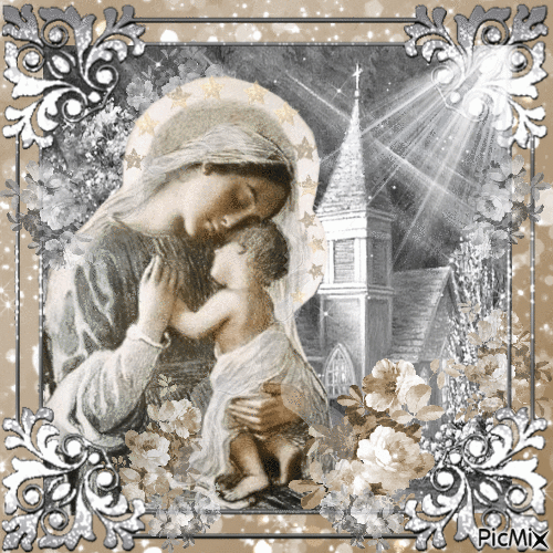 Marie & l'Enfant Jésus - Безплатен анимиран GIF