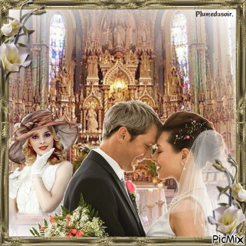 Mariage dans une grandee cathédrale. - png gratis