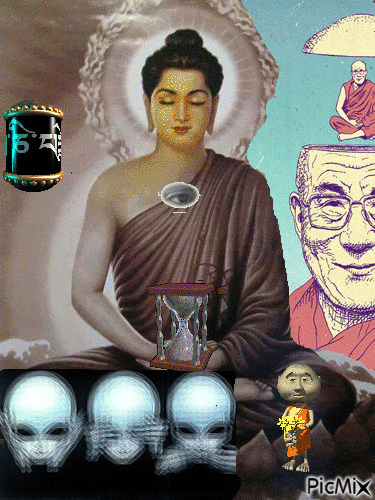 Collage budista - Nemokamas animacinis gif