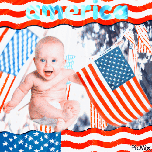 Patriotisches Baby - GIF animé gratuit
