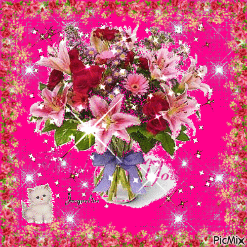 magnifique bouquet - GIF animé gratuit