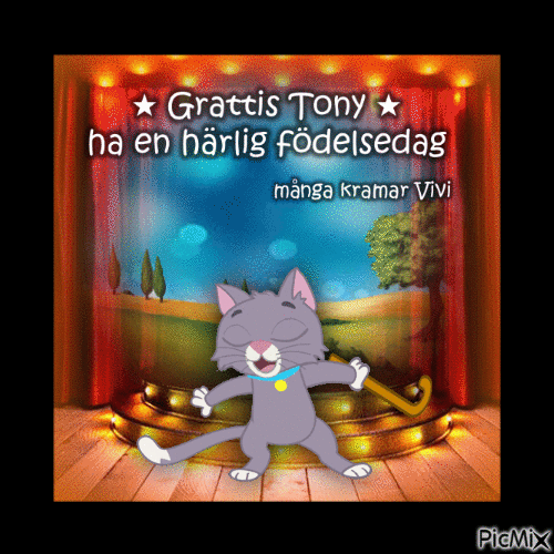 Grattis Tony 2023 - Zdarma animovaný GIF