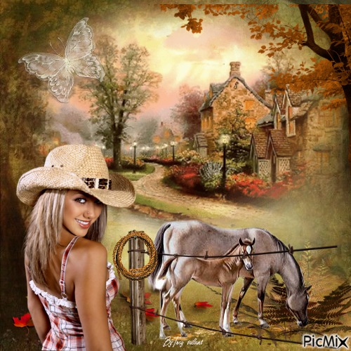 Girl and horse-1 - bezmaksas png