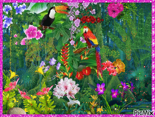 flower forest - GIF animado grátis