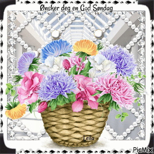 Wishing you a Good Sunday. Flowers - GIF animado gratis