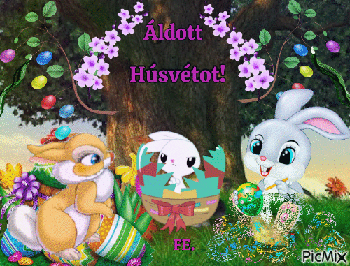 Húsvéti üdvözlet! - 無料のアニメーション GIF