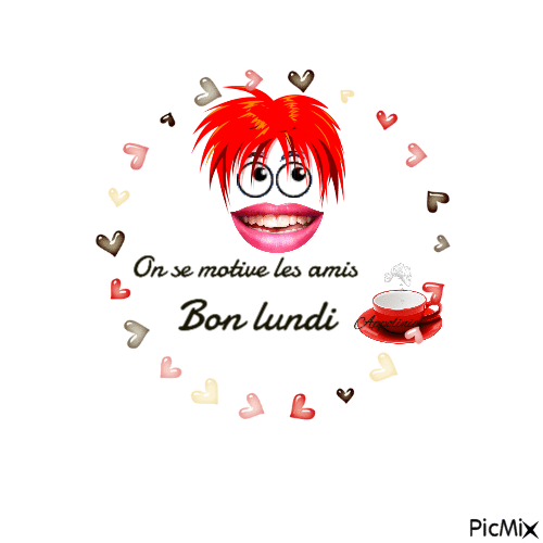 Bon lundi ♥♥ - Бесплатный анимированный гифка