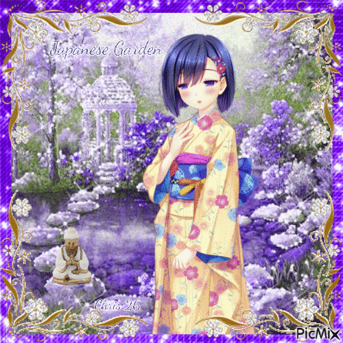 Contest... Anime Girl in a Kimono - Бесплатный анимированный гифка