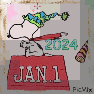 Happy New Year,  1. January 2024! 🙂 - Free animated GIF