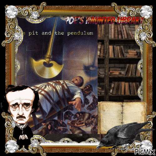Poe's haunted library - Gratis geanimeerde GIF