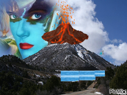le volcan - Gratis animerad GIF
