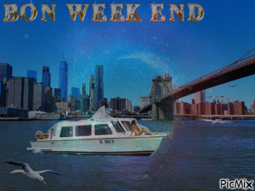 Bon week end 27 2017 ( Brooklyn Bridge Park ) - GIF animé gratuit