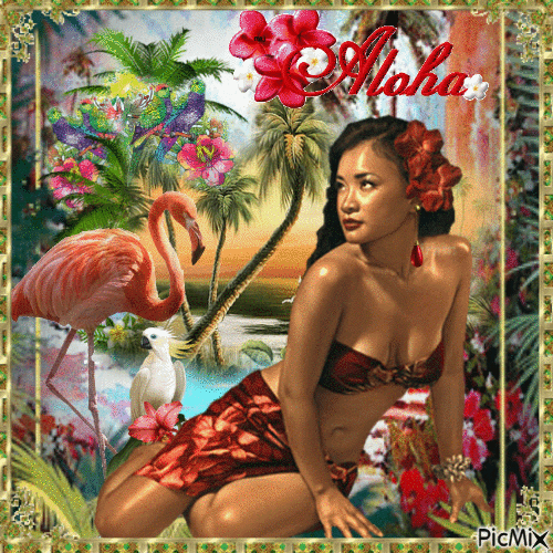 Aloha Girl - Бесплатный анимированный гифка