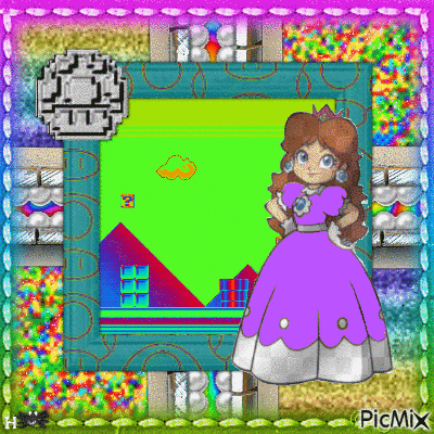 [♠♠♠]Classic Rainbow Princess Daisy[♠♠♠] - GIF animé gratuit