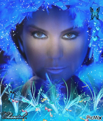 femme bleue - Besplatni animirani GIF