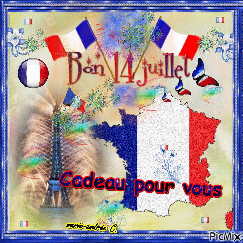 " Bon 14 Juillet " - Bezmaksas animēts GIF