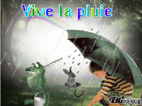 Vive la pluie - Бесплатный анимированный гифка