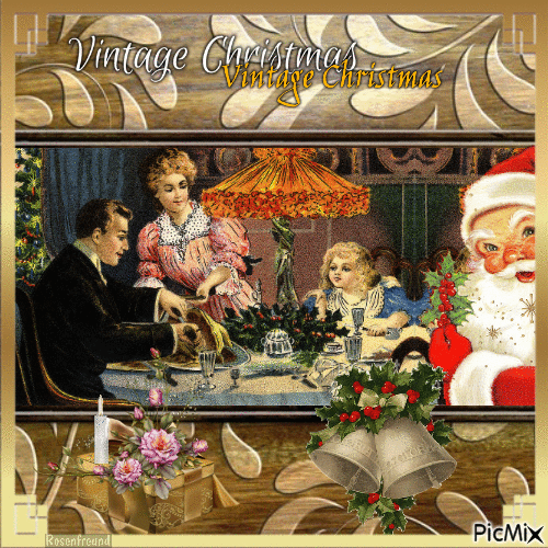 Weihnachtsessen--Vintage - GIF เคลื่อนไหวฟรี